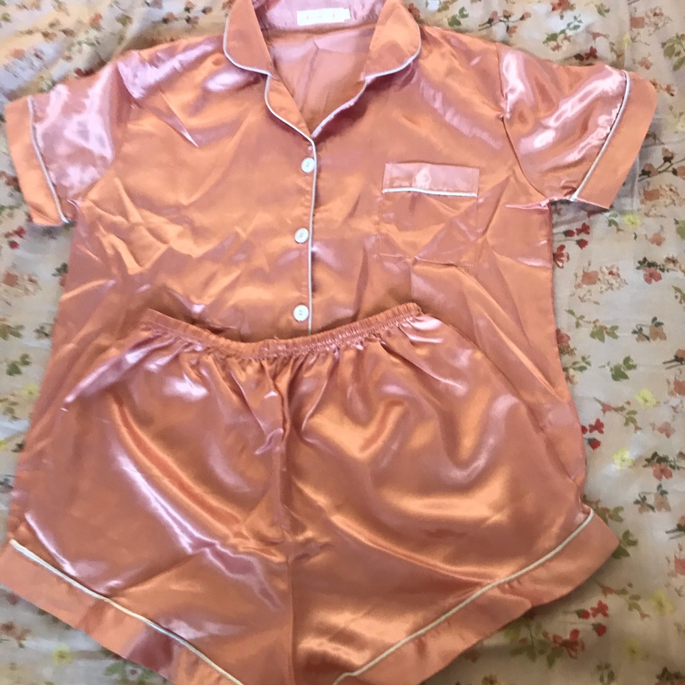 Blush Pink Silky Pajama Shorts Set